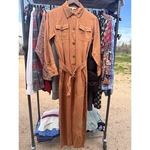 Maje Overall Jumpsuit Size Small EU 36 Women's Mauve Long Sleeve Pockets Belted